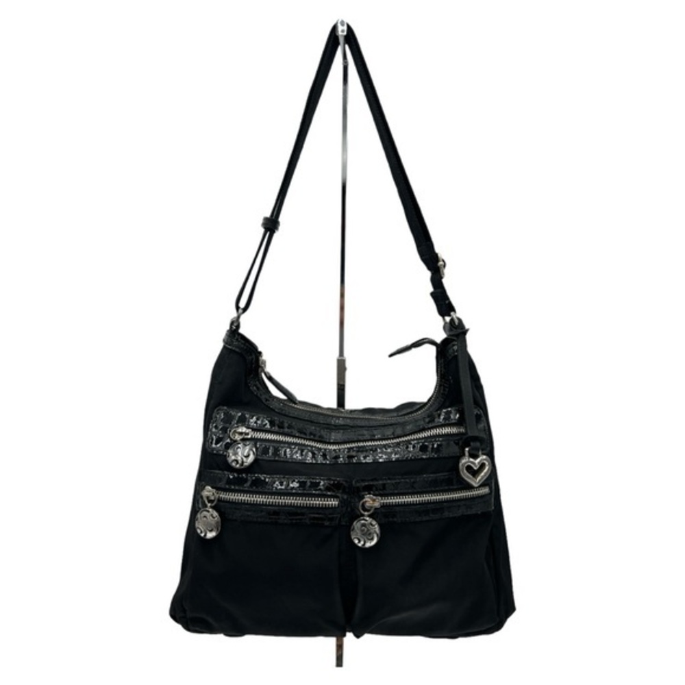 BRIGHTON WOMEN’S BLACK NYLON CROSSBODY PURSE
